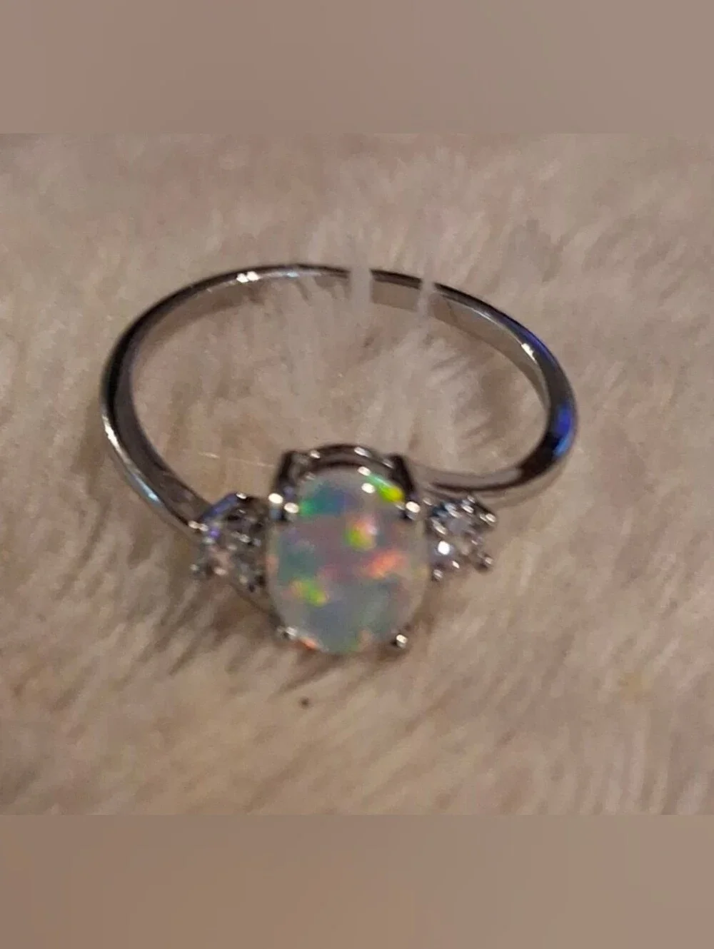 $8 Each Or Bundle 5/$20 Sterling Silver Opal Oval Halo Rings
